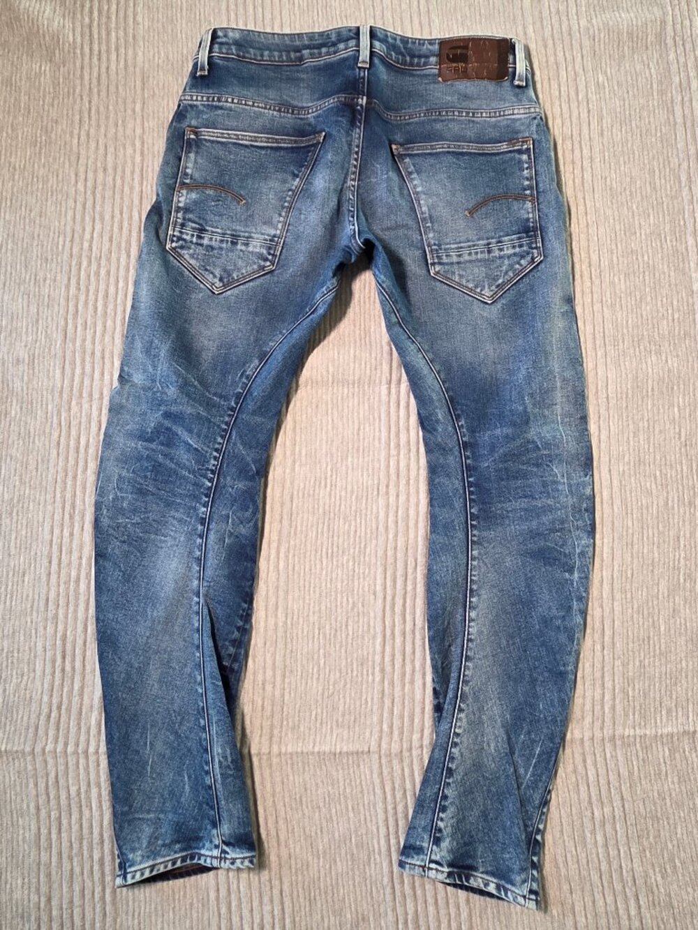G-Star RAW ARC 3D Slim Jeans Men's 34x32 Blue Distressed Barrel Tapered Denim - Picture 2 of 14